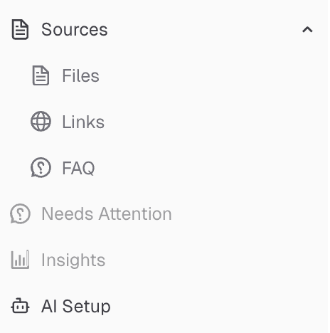Data sources management